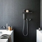 Large Black Bathroom Wall Tiles