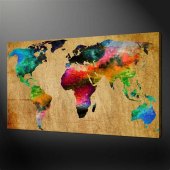 World Map Canvas Wall Art Uk