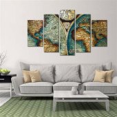 World Map Multi Panel Canvas Wall Art