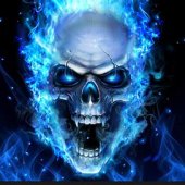 Blue Flaming Skull Wallpaper Apk
