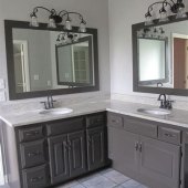 Gray Bathroom Cabinets What Color Walls