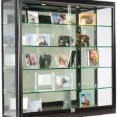Wall Mounted Glass Display Case With Lights